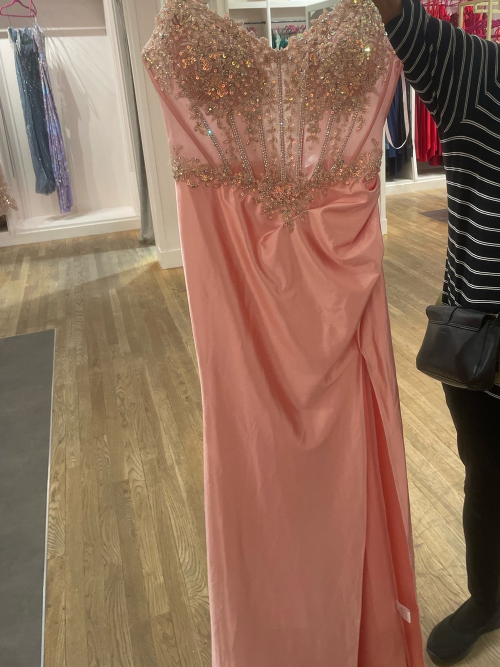 Elegant Embellished Pink Prom Dress - Picture 2 of 2